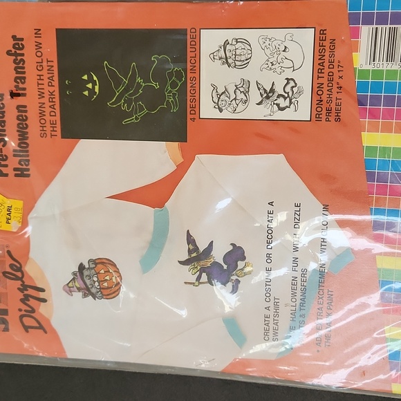 Vintage Dizzle Pre-Shaded Halloween Iron-on Transfers Glow Witch Ghost Pumpkin - Picture 5 of 10